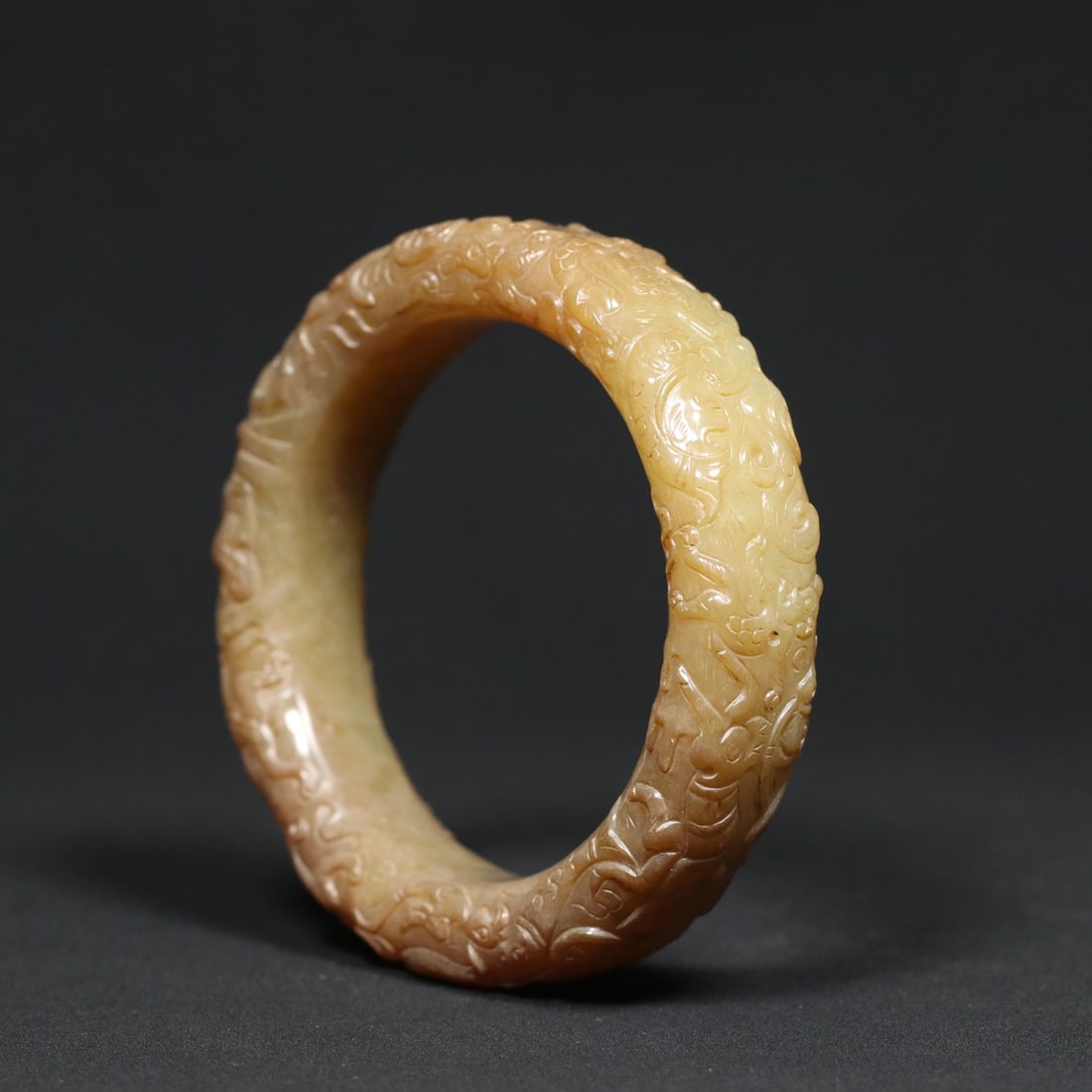 An Exquisite White Jade Dragon and Phoenix Pattern Bracelets (1 of 9)