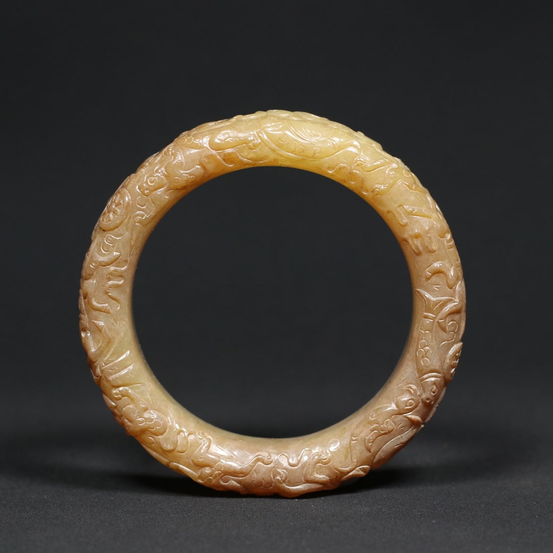 An Exquisite White Jade Dragon and Phoenix Pattern Bracelets - 2