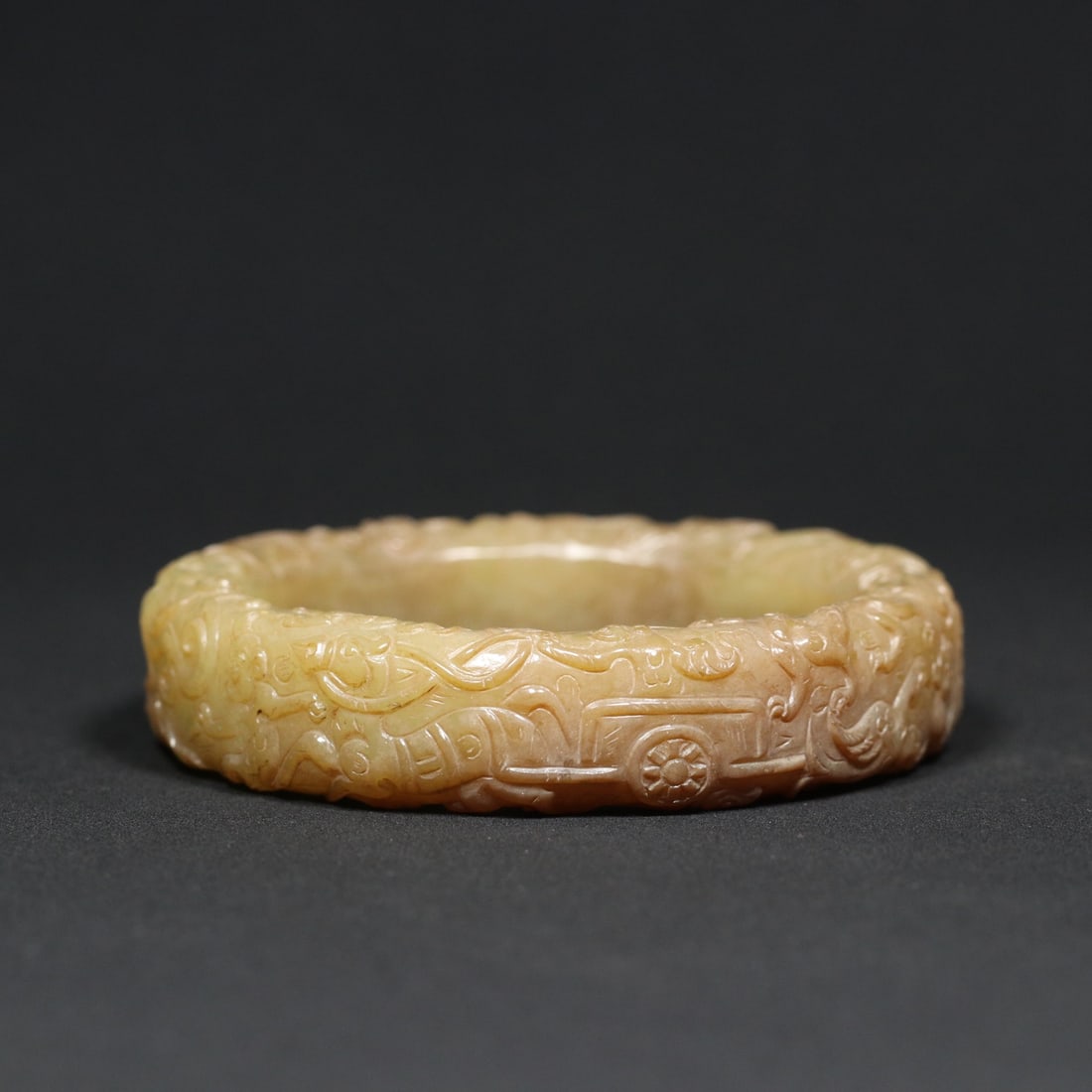 An Exquisite White Jade Dragon and Phoenix Pattern Bracelets - 5