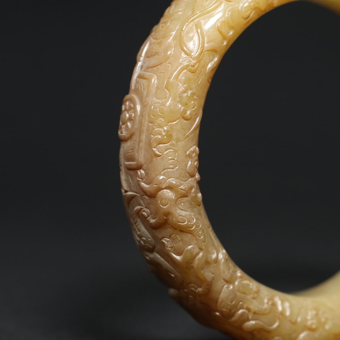 An Exquisite White Jade Dragon and Phoenix Pattern Bracelets - 6