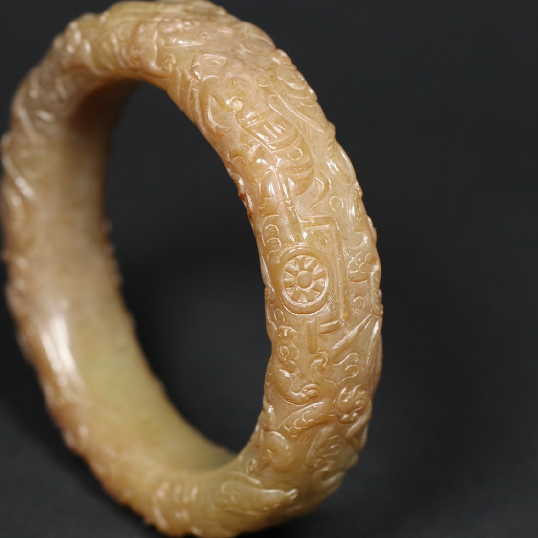 An Exquisite White Jade Dragon and Phoenix Pattern Bracelets - 8