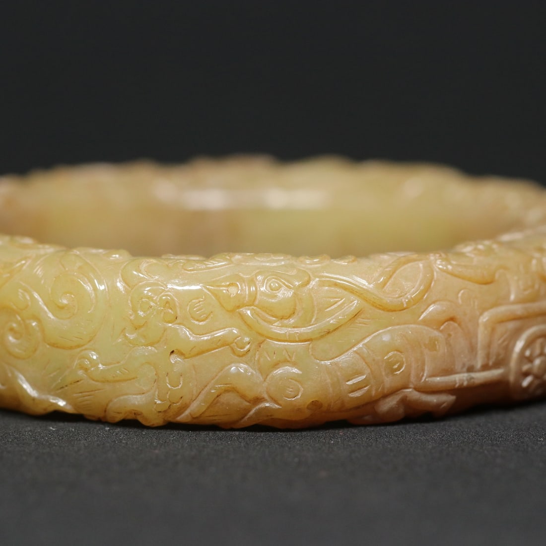 An Exquisite White Jade Dragon and Phoenix Pattern Bracelets - 9
