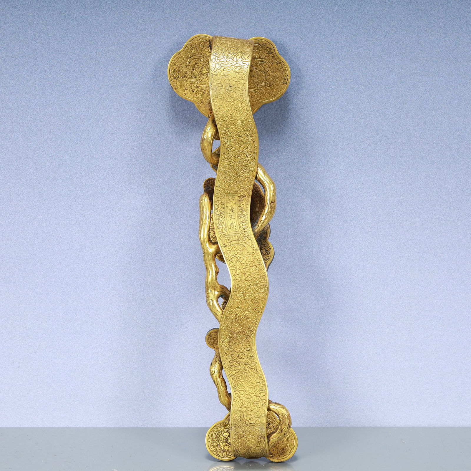 A Exquisite Cloisonne Bats and Peach Pattern Dragon Pattern Ruyi - 5