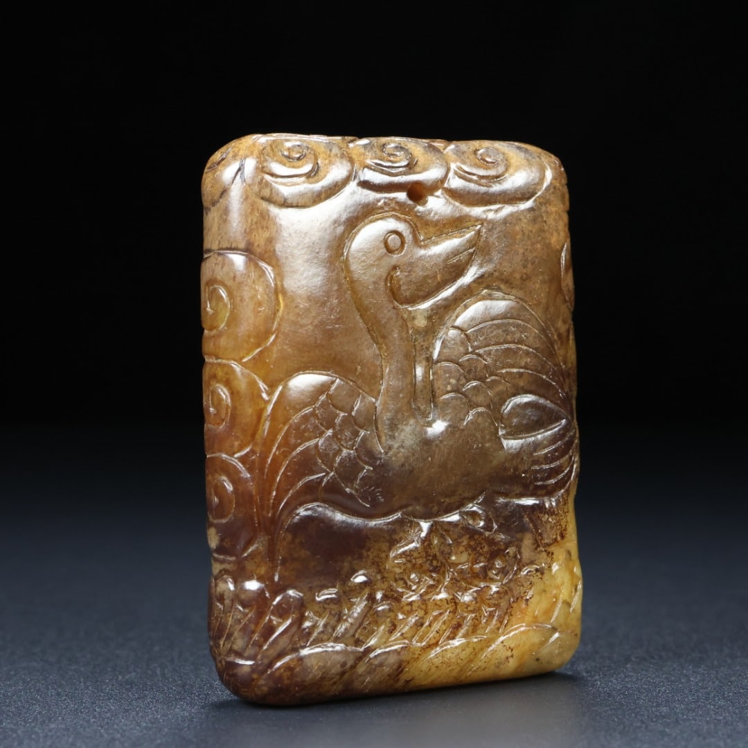 An Exquisite White Jade Bird Pattern Brand - 5