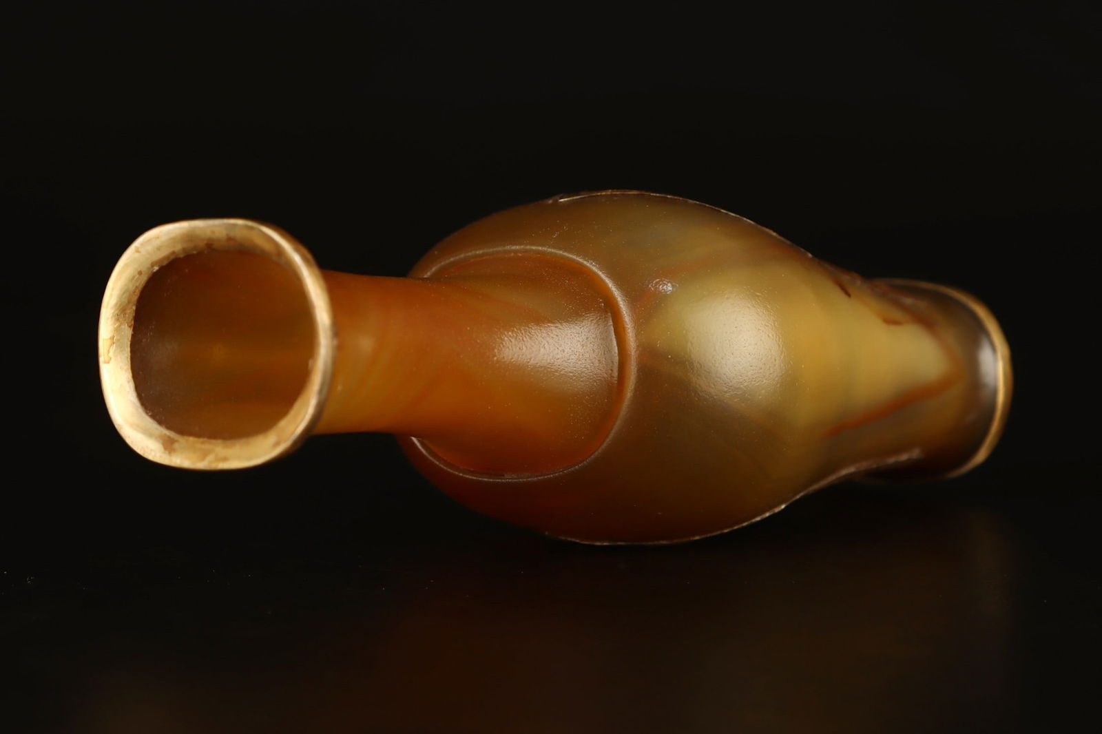 An Exquisite Agate Painted Gold Flower Pattern Vase - 5