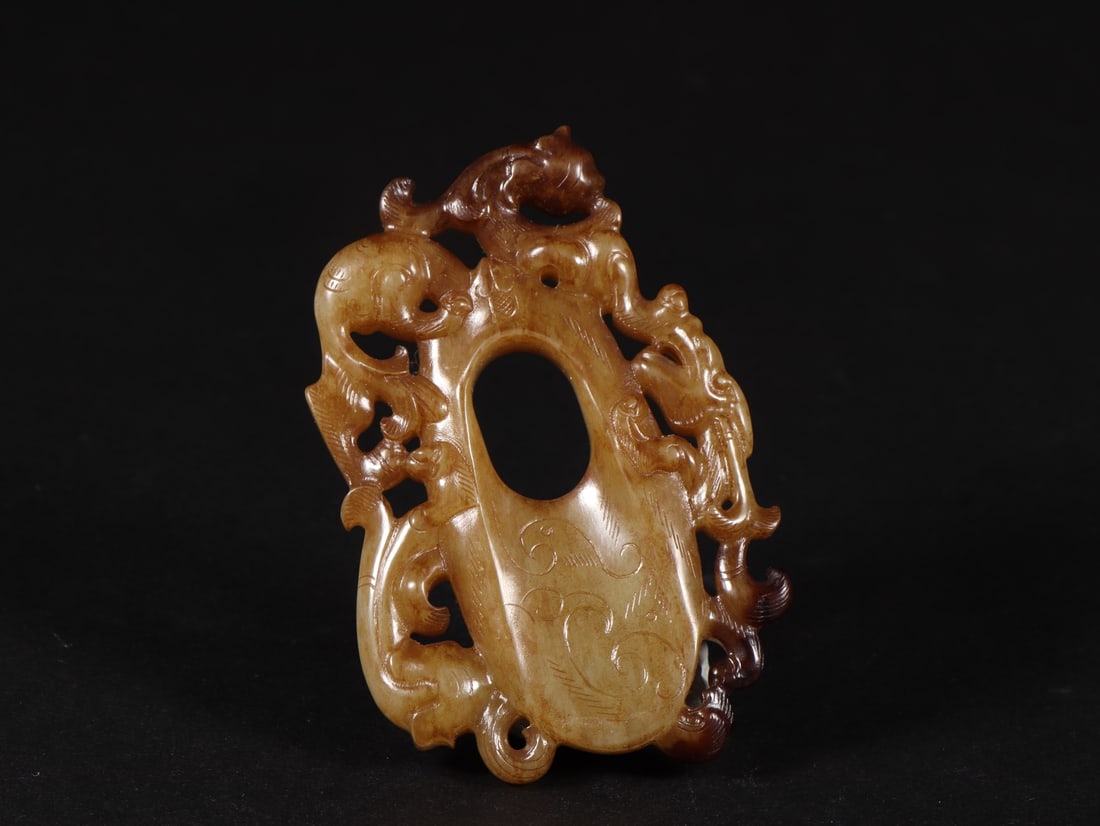 An Exquisite White Jade Chi-Dragon Pattern Ornament - 6