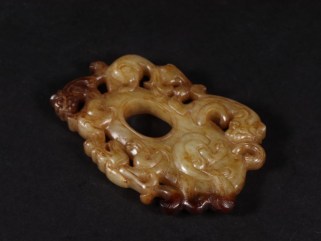 An Exquisite White Jade Chi-Dragon Pattern Ornament - 9