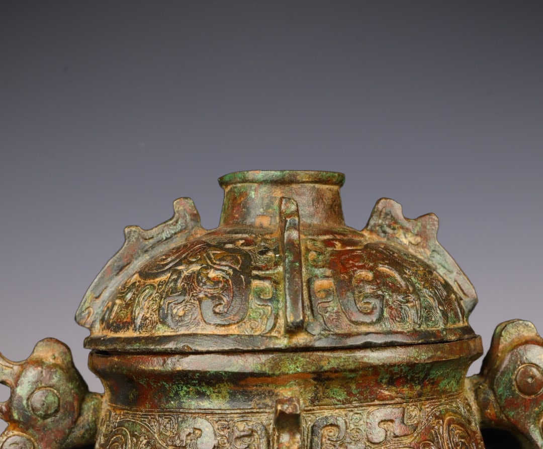 An Exquisite Bronze Beast-Face Pattern Censer - 2