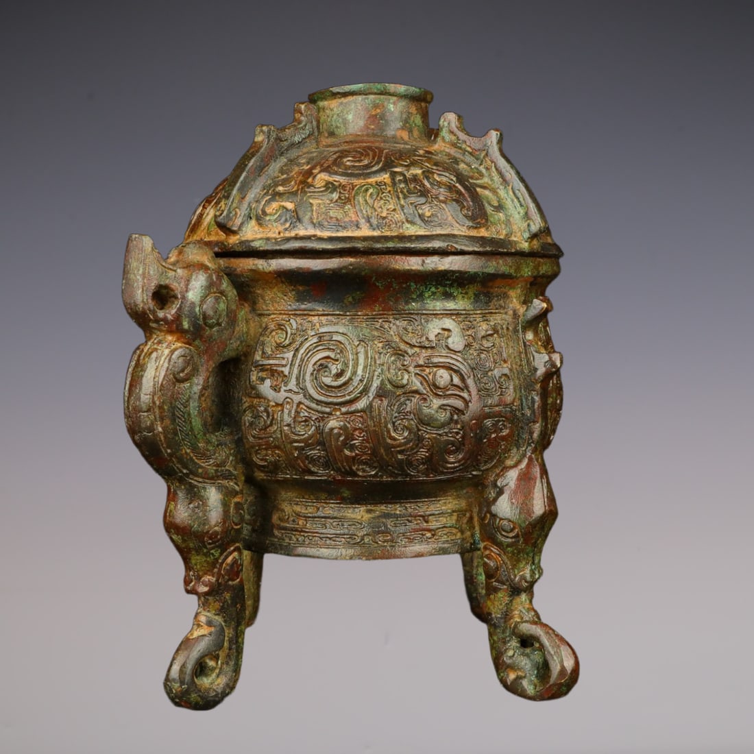 An Exquisite Bronze Beast-Face Pattern Censer - 4