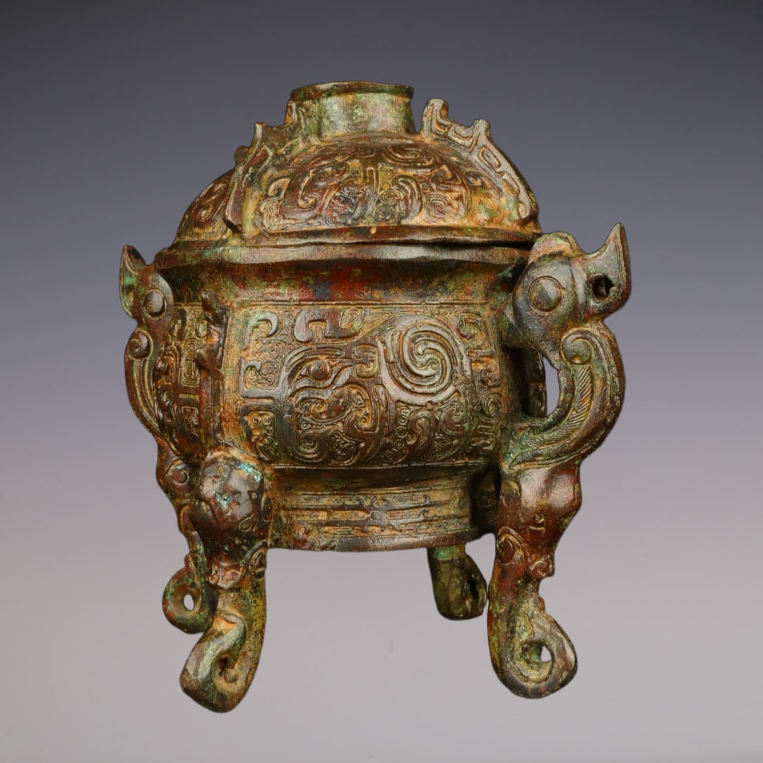 An Exquisite Bronze Beast-Face Pattern Censer - 5