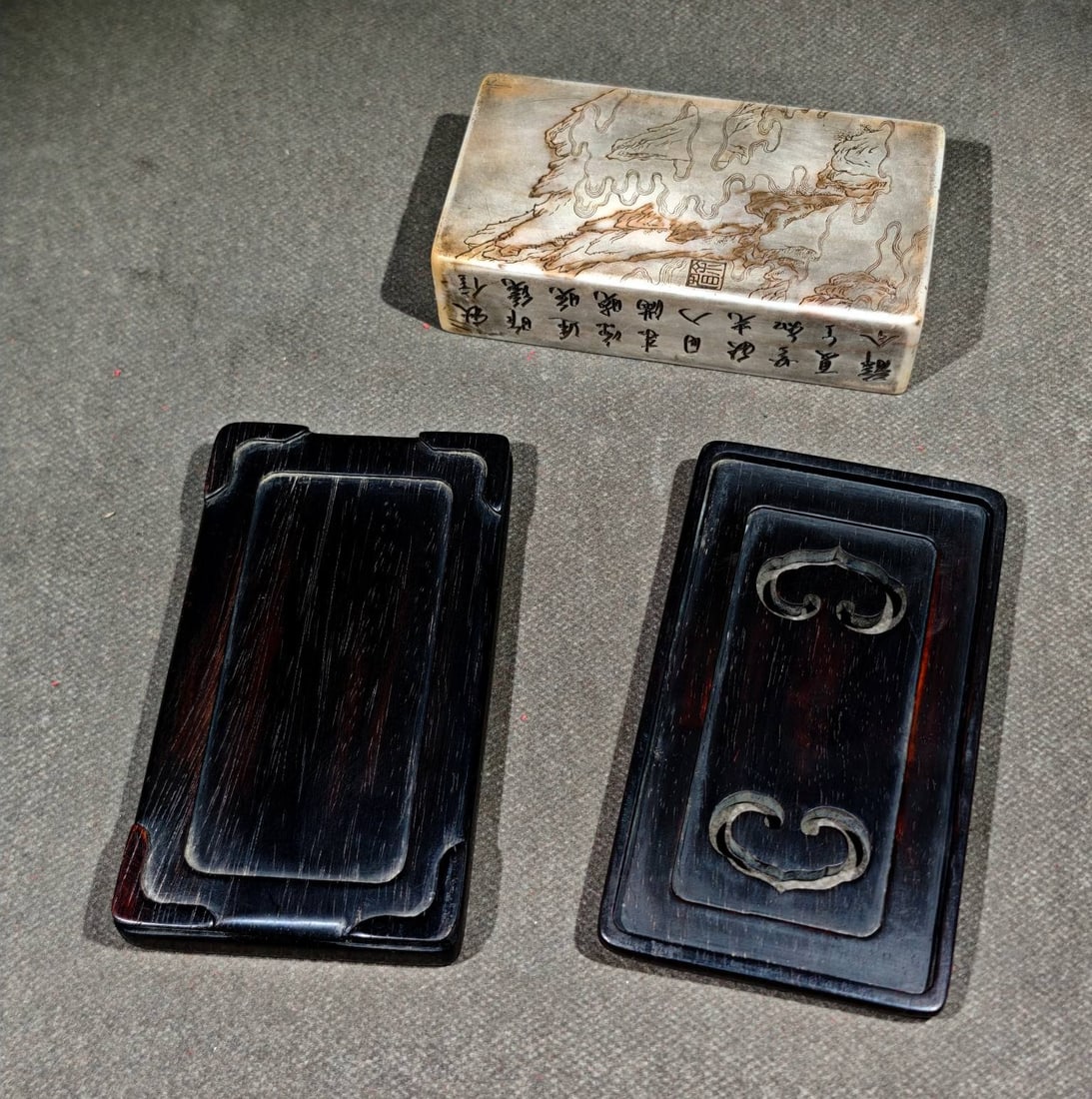 An Exquisite Landscape Pattern with poem Inkstone - 3