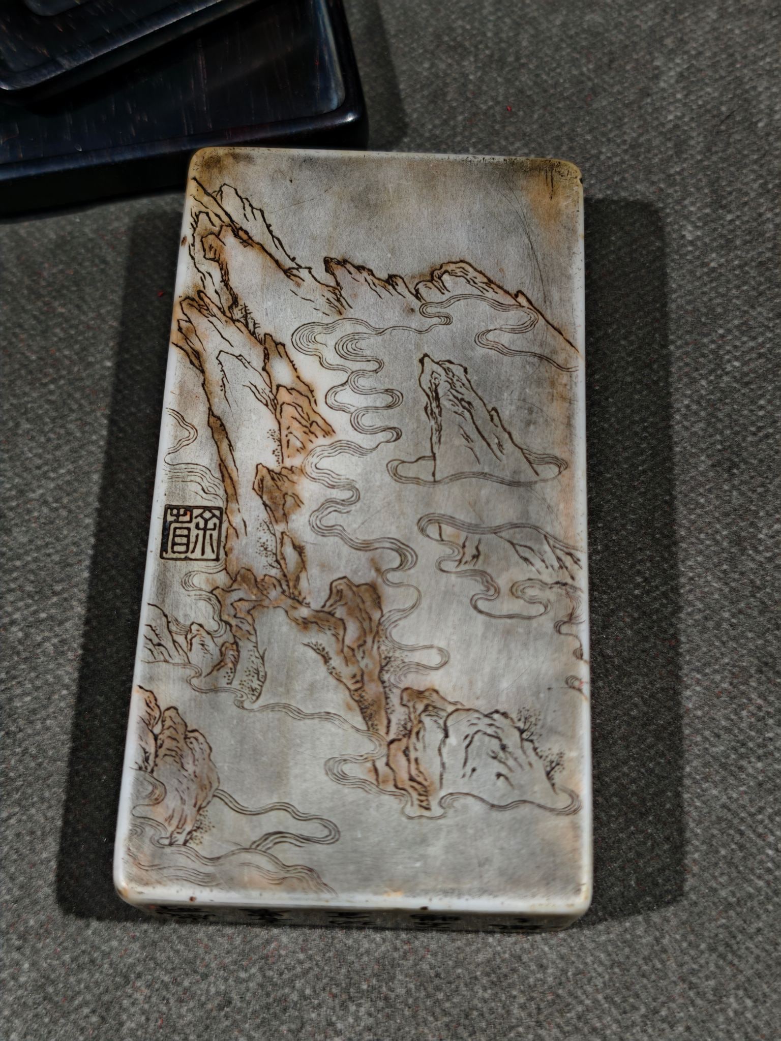 An Exquisite Landscape Pattern with poem Inkstone - 4