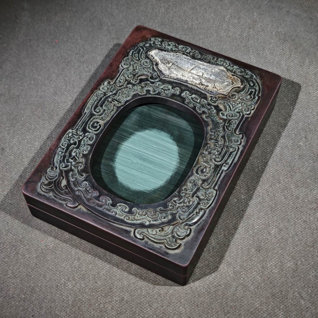 An Exquisite Dragon Pattern with poem Inkstone - 2