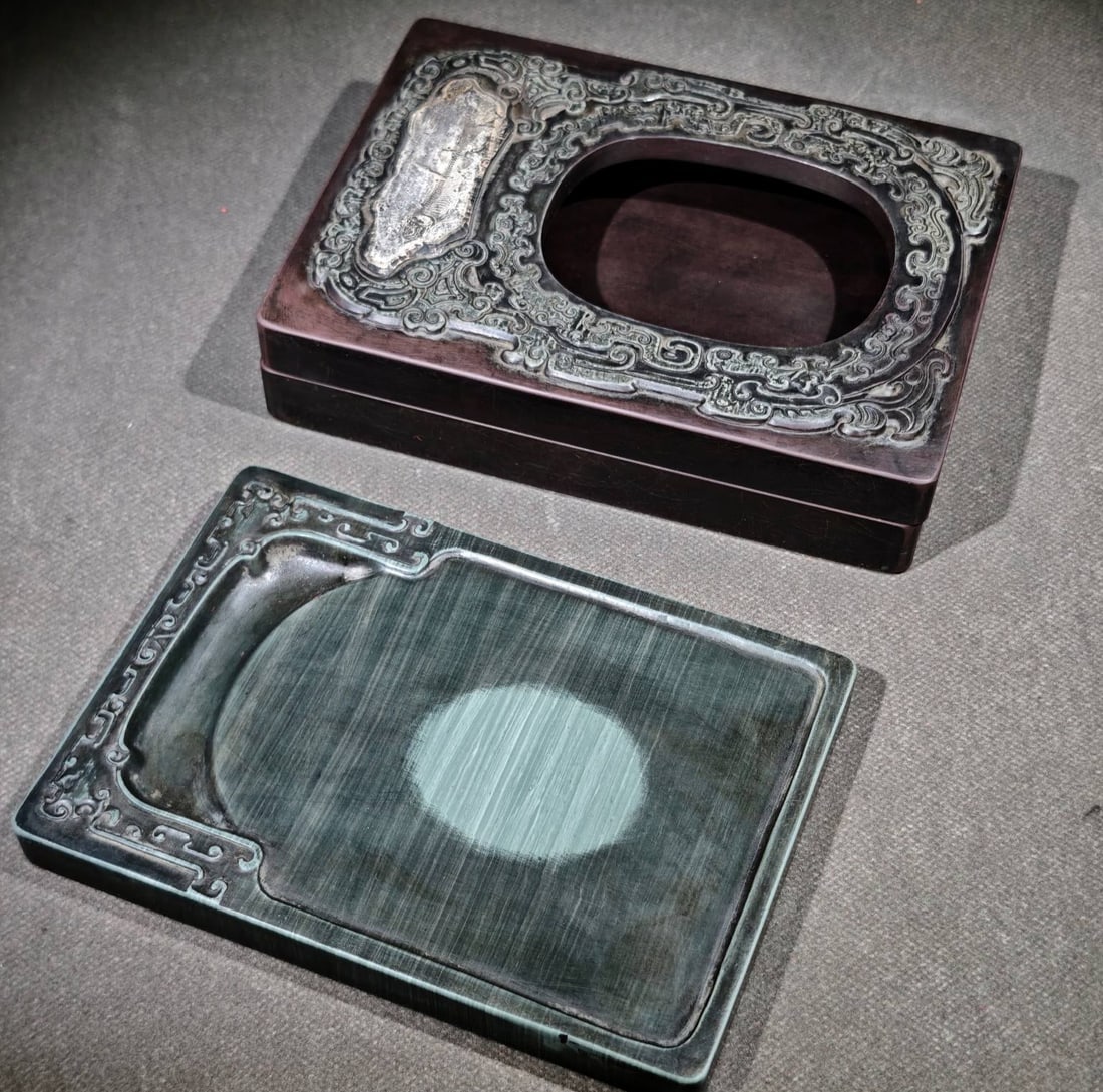 An Exquisite Dragon Pattern with poem Inkstone - 5