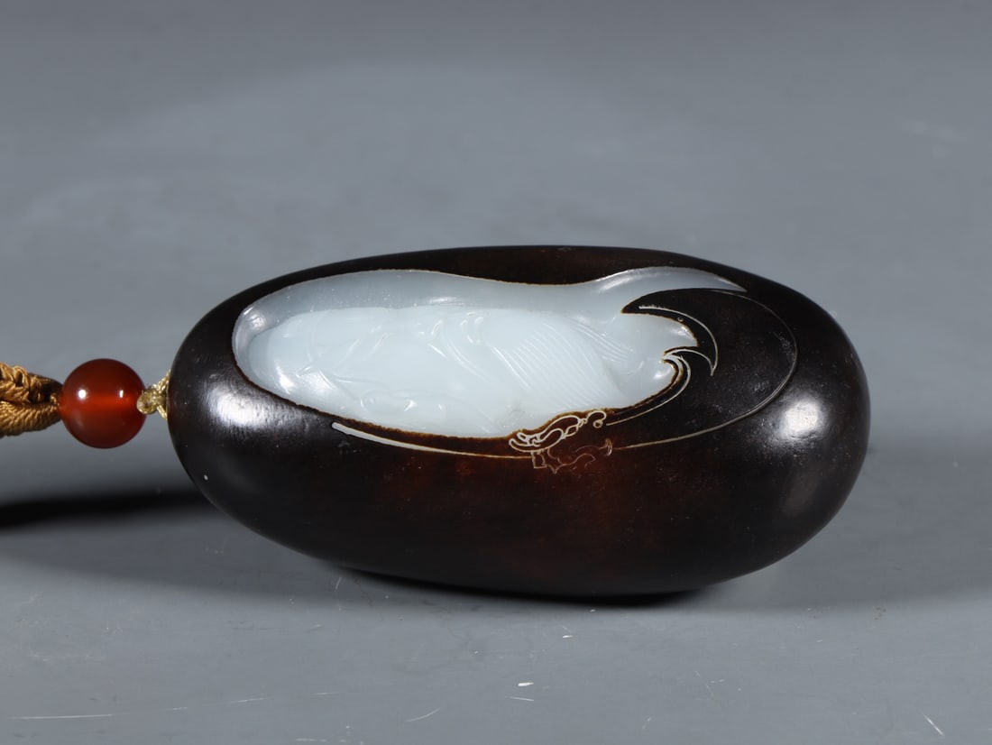 An Exquisite White Jade Figure Pattern Pendant - 7