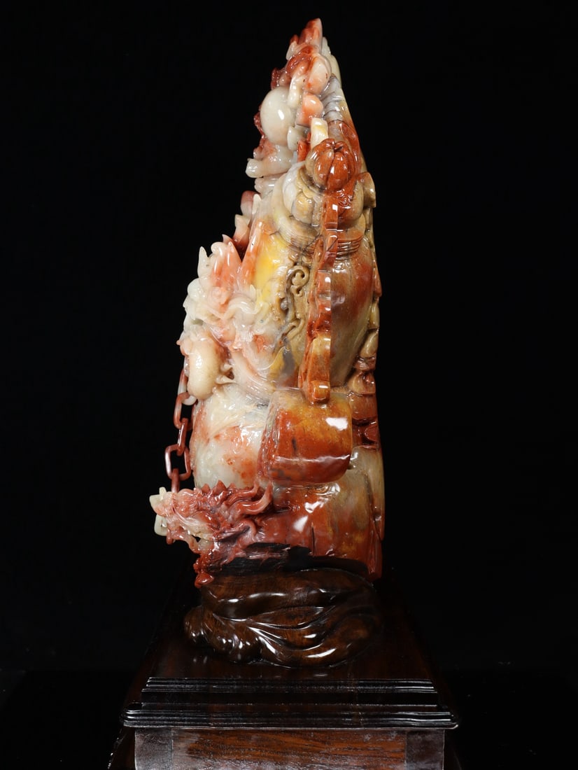 An Exquisite Shoushan Stone Dragon Pattern Ornament - 11