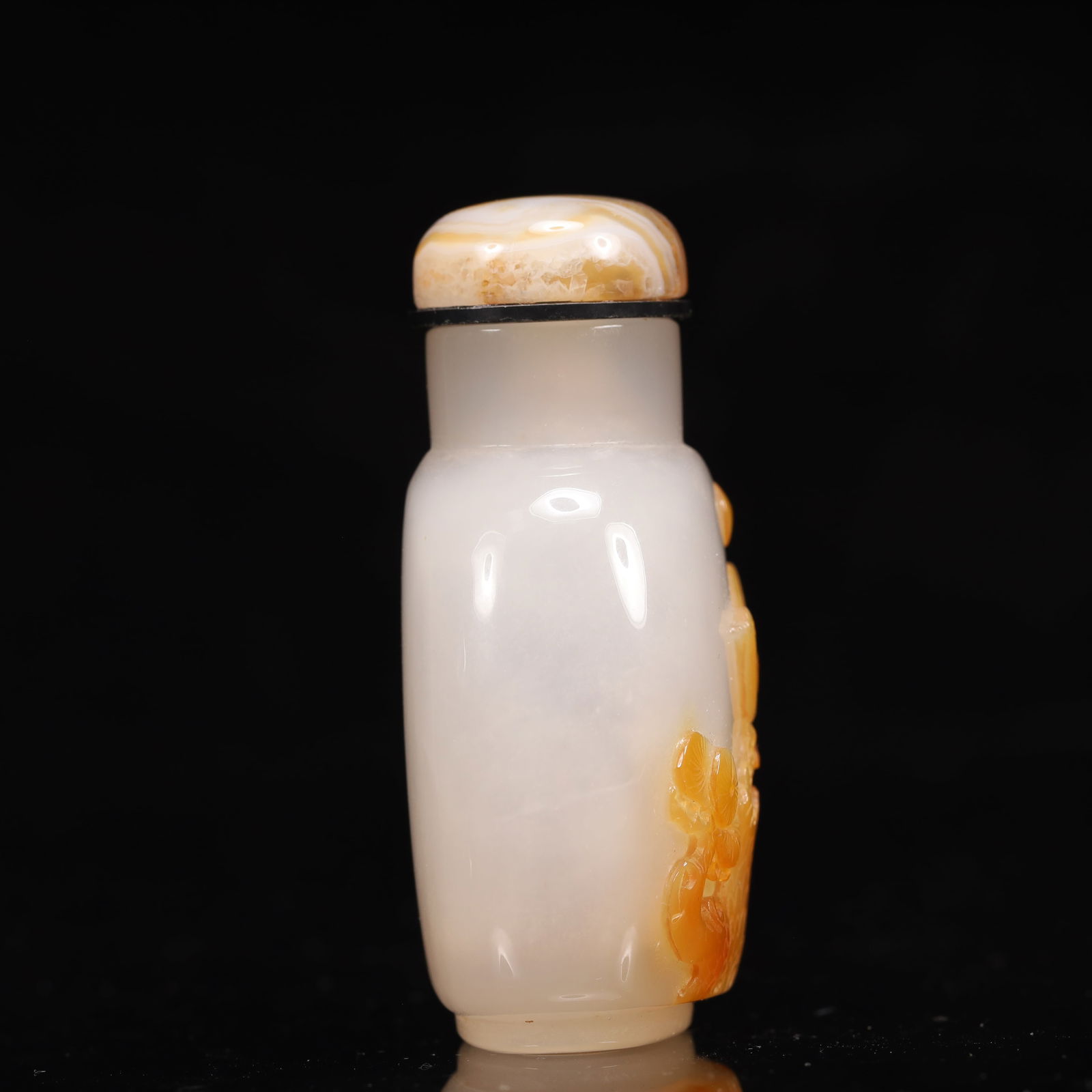 An Exquisite Agate Flower and Bird Pattern Snuff Bottle - 4