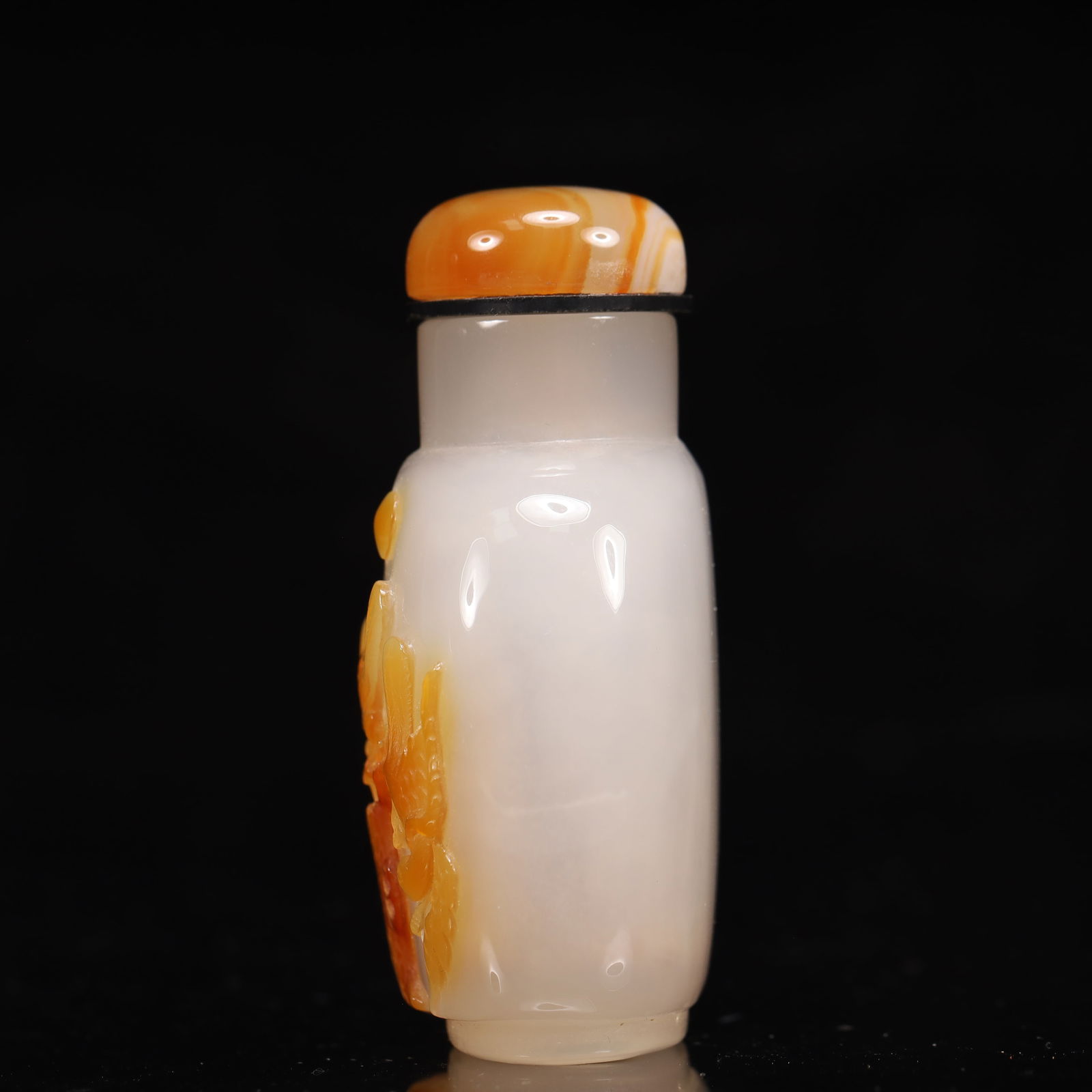 An Exquisite Agate Flower and Bird Pattern Snuff Bottle - 6