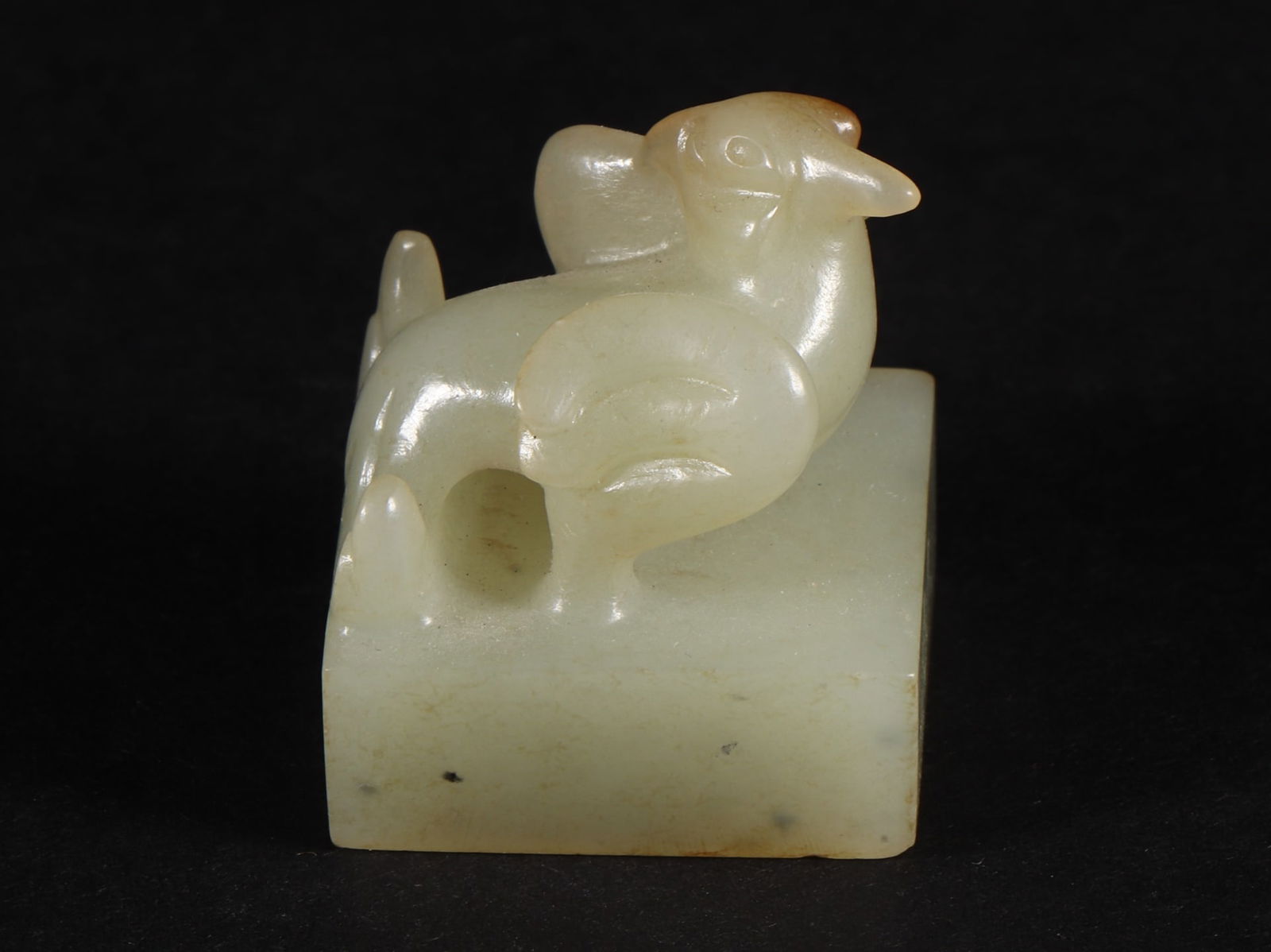 An Exquisite White Jade Phoenix Seal - 4