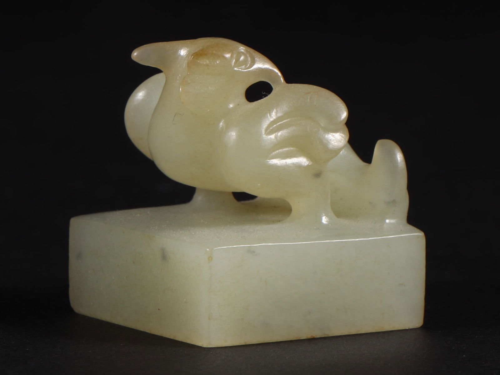 An Exquisite White Jade Phoenix Seal - 8
