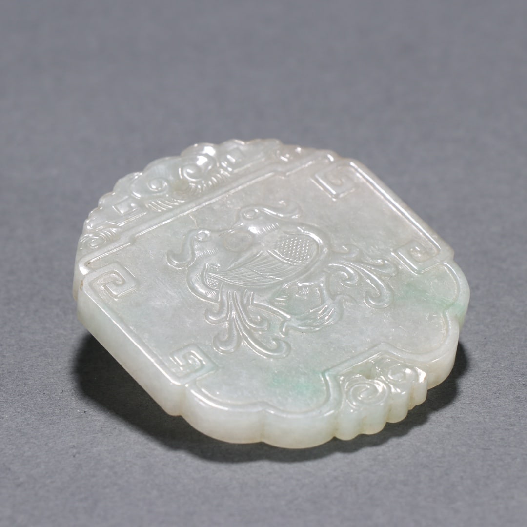 An Exquisite Jadeite Phoenix Pattern Brand - 7