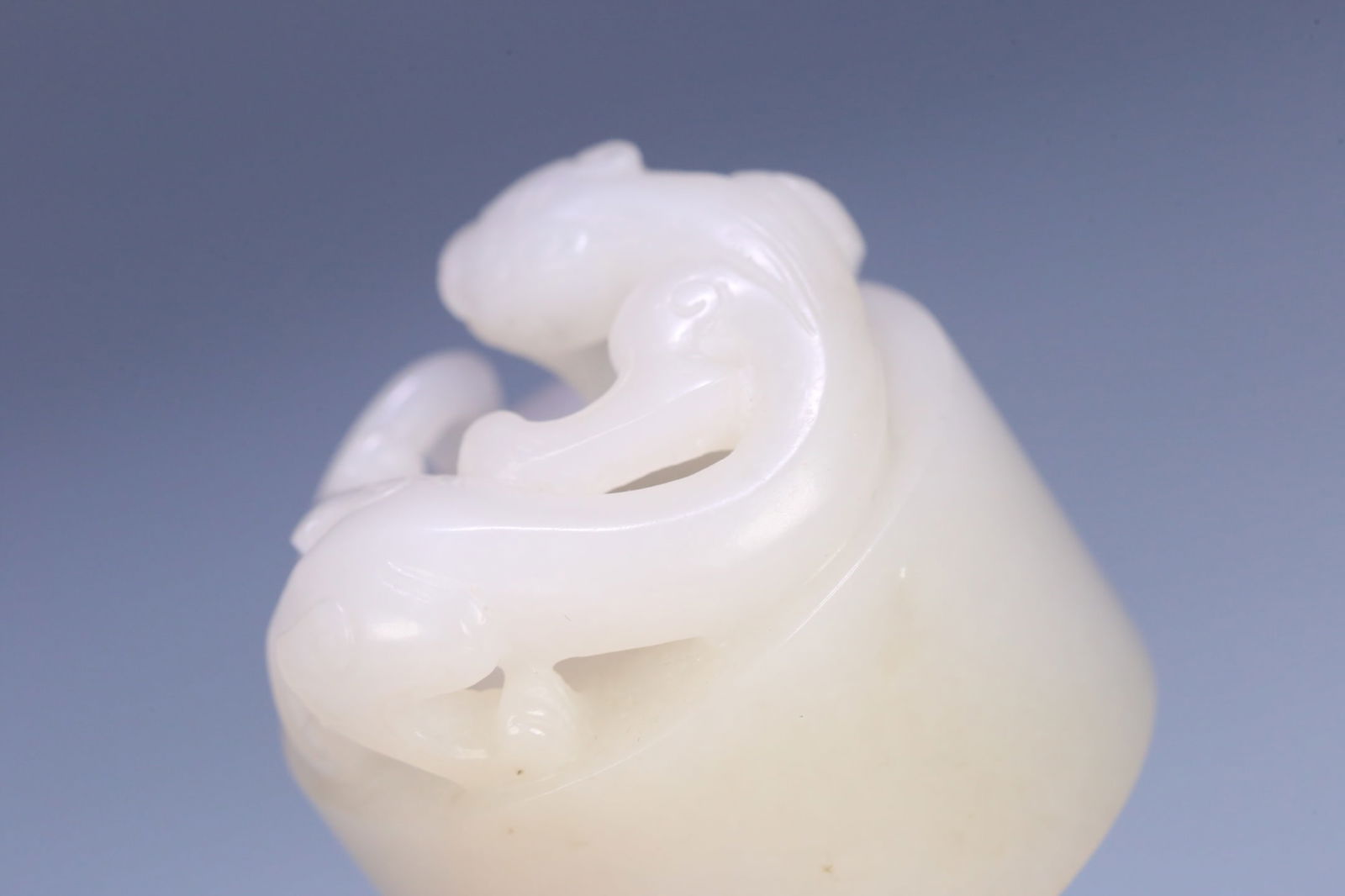 A beautiful Hetian jade dragon button material - 6