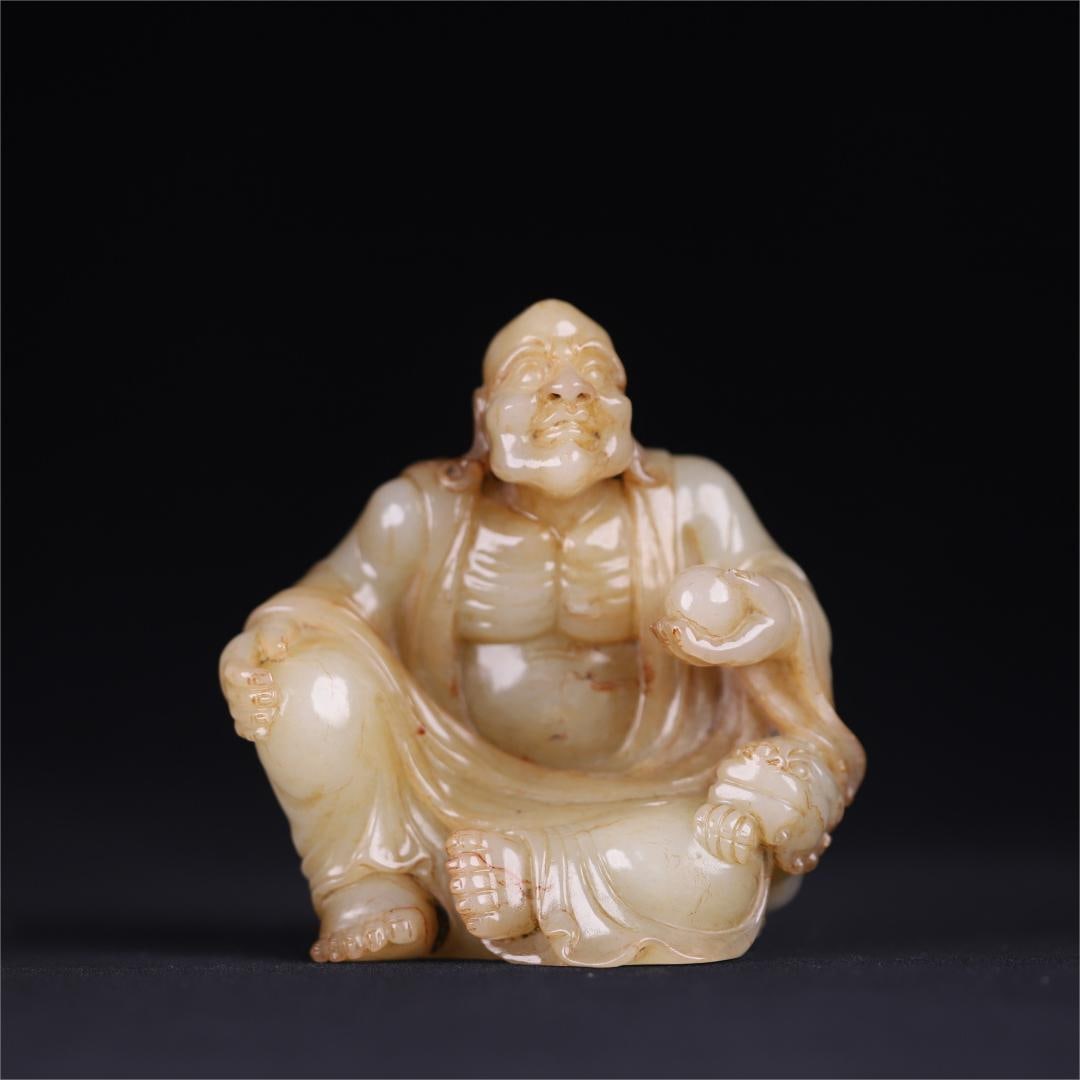 An old Hetian jade tiger arhat ornament from the Qing Dynasty (1 of 10)