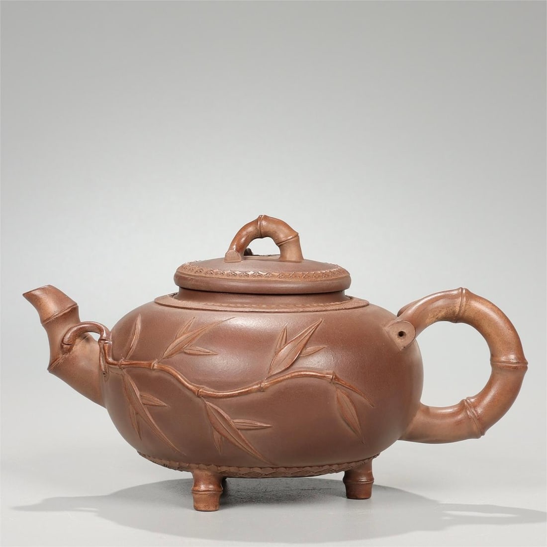 A purple sand bamboo pot from the Qing Dynasty (1 of 9)