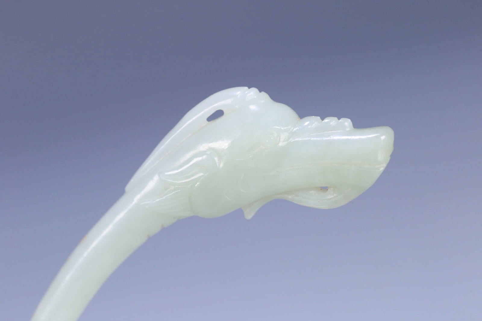 A beautiful Hetian jade dragon head spoon - 5