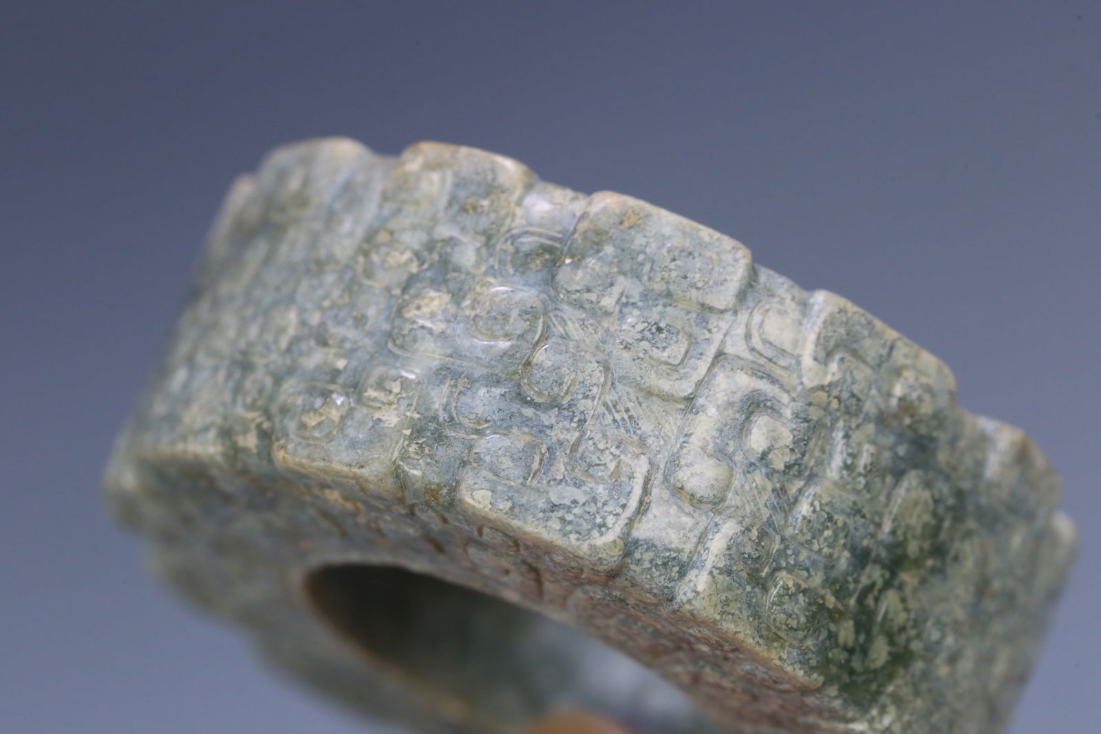 A beautiful ancient jade hook moire ring - 5