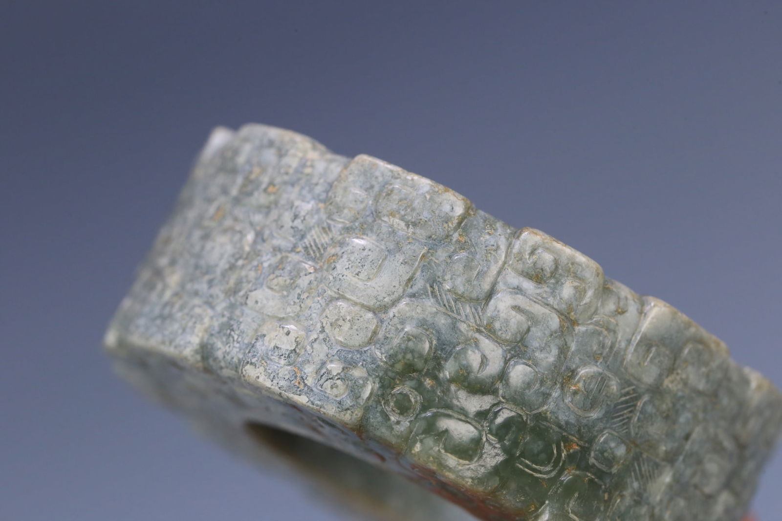 A beautiful ancient jade hook moire ring - 6