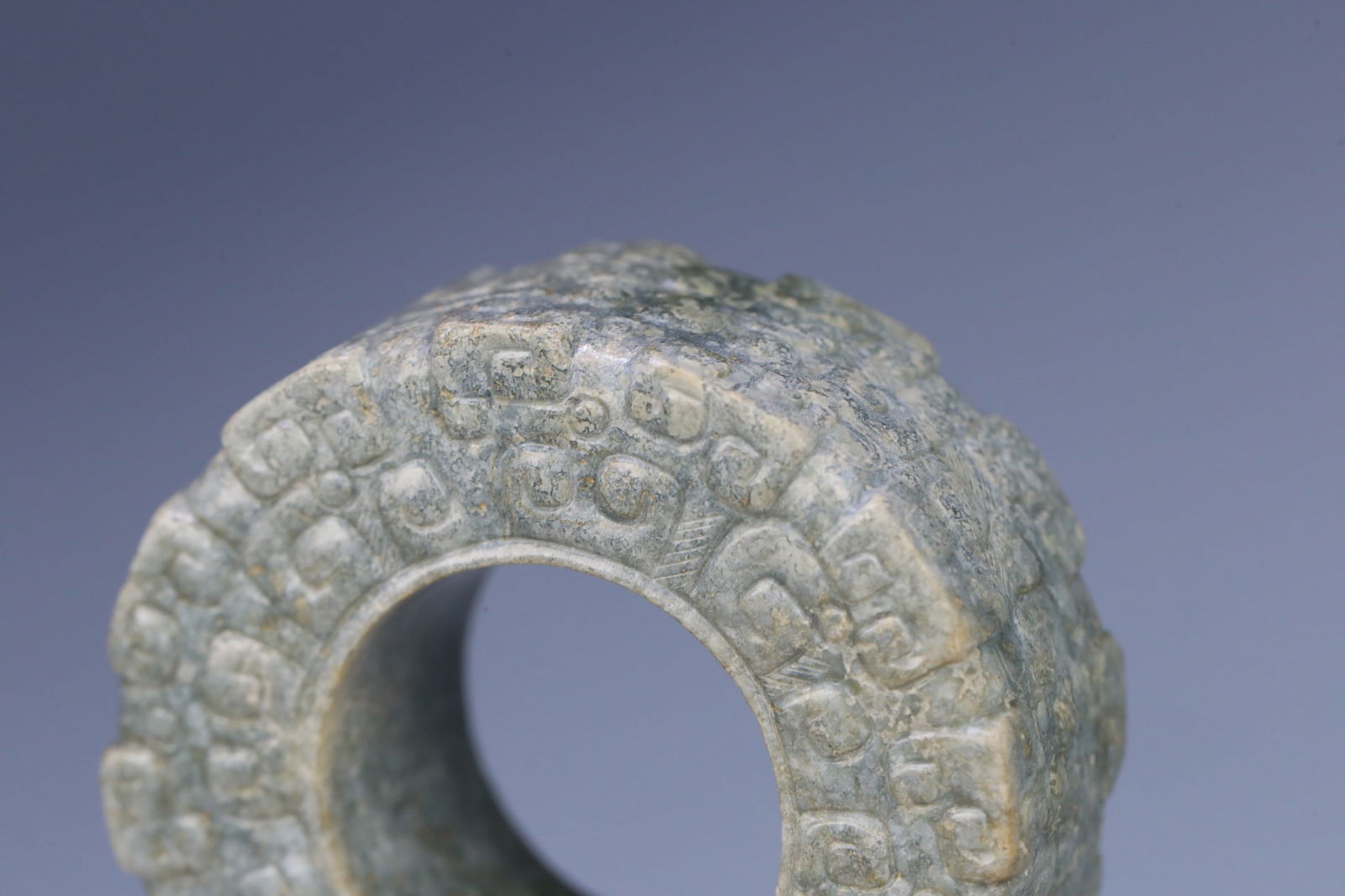 A beautiful ancient jade hook moire ring - 7