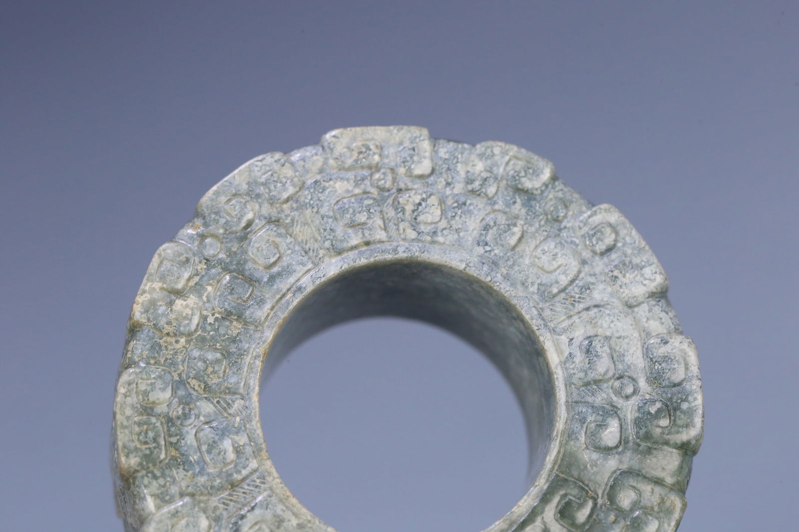 A beautiful ancient jade hook moire ring - 9