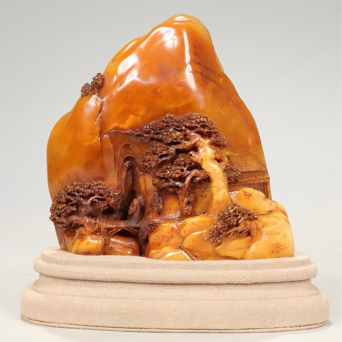 A beautiful Tianhuang stone carving Mufu style deep mountain visiting friends and mountain children: Exquisite Tianhuang stone carving Mufu style deep mountain visiting friends and mountain ornaments Size:H:11cmW:19.5cmW:575g (The Dimensions Of All Batches Are Manually Measured.If