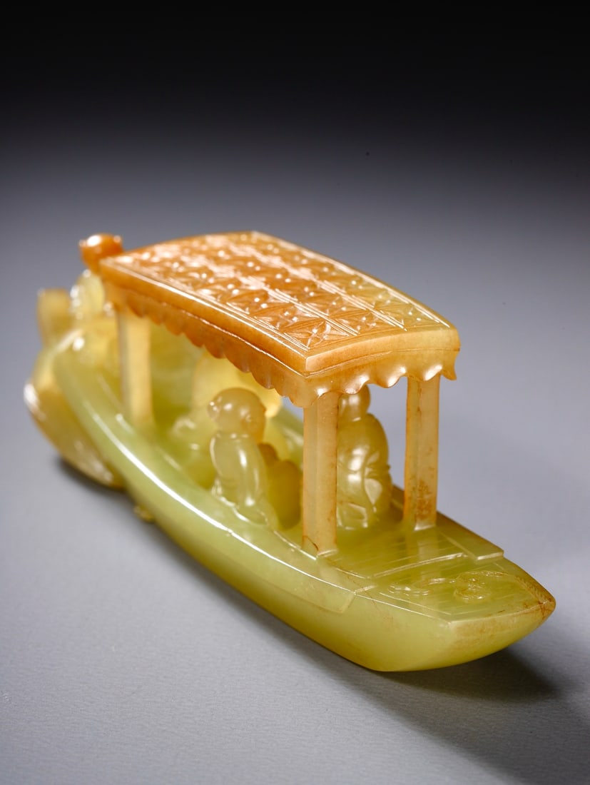 A beautiful Hetian topaz boat - 10