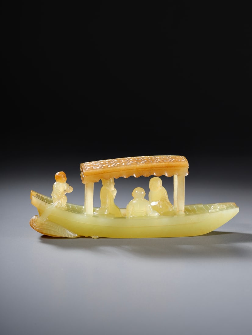 A beautiful Hetian topaz boat - 3