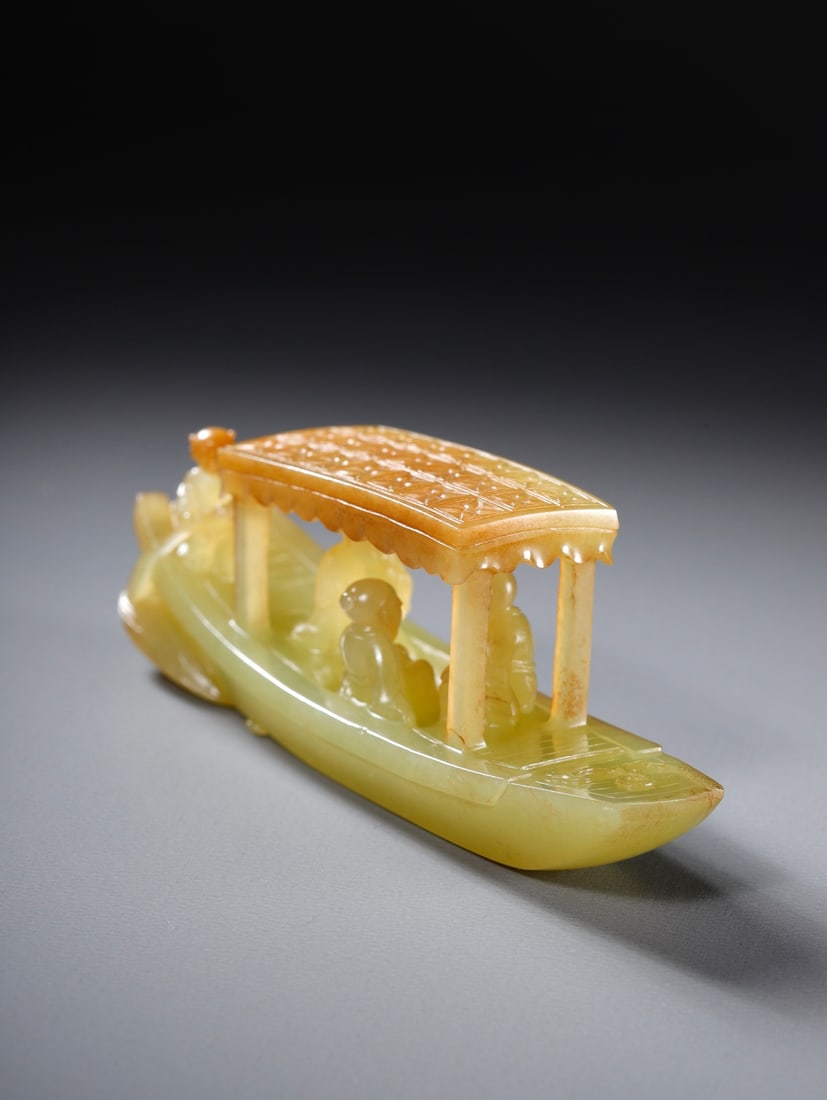 A beautiful Hetian topaz boat - 4