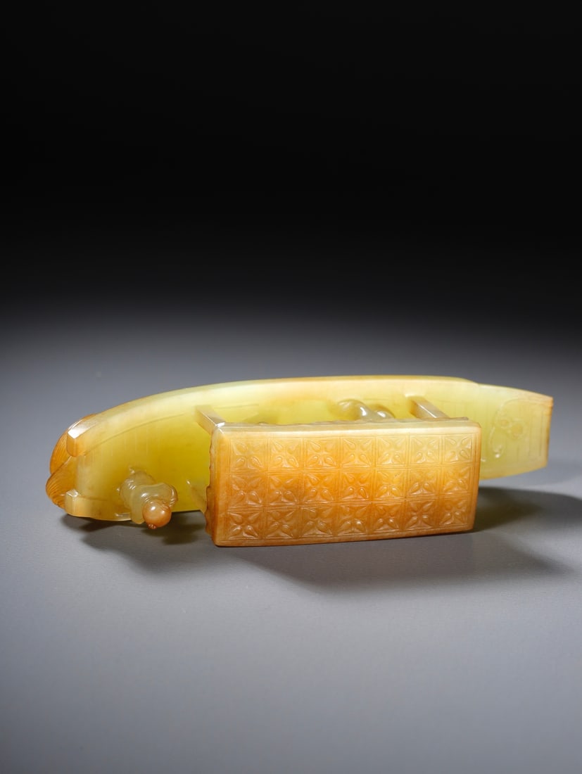 A beautiful Hetian topaz boat - 6