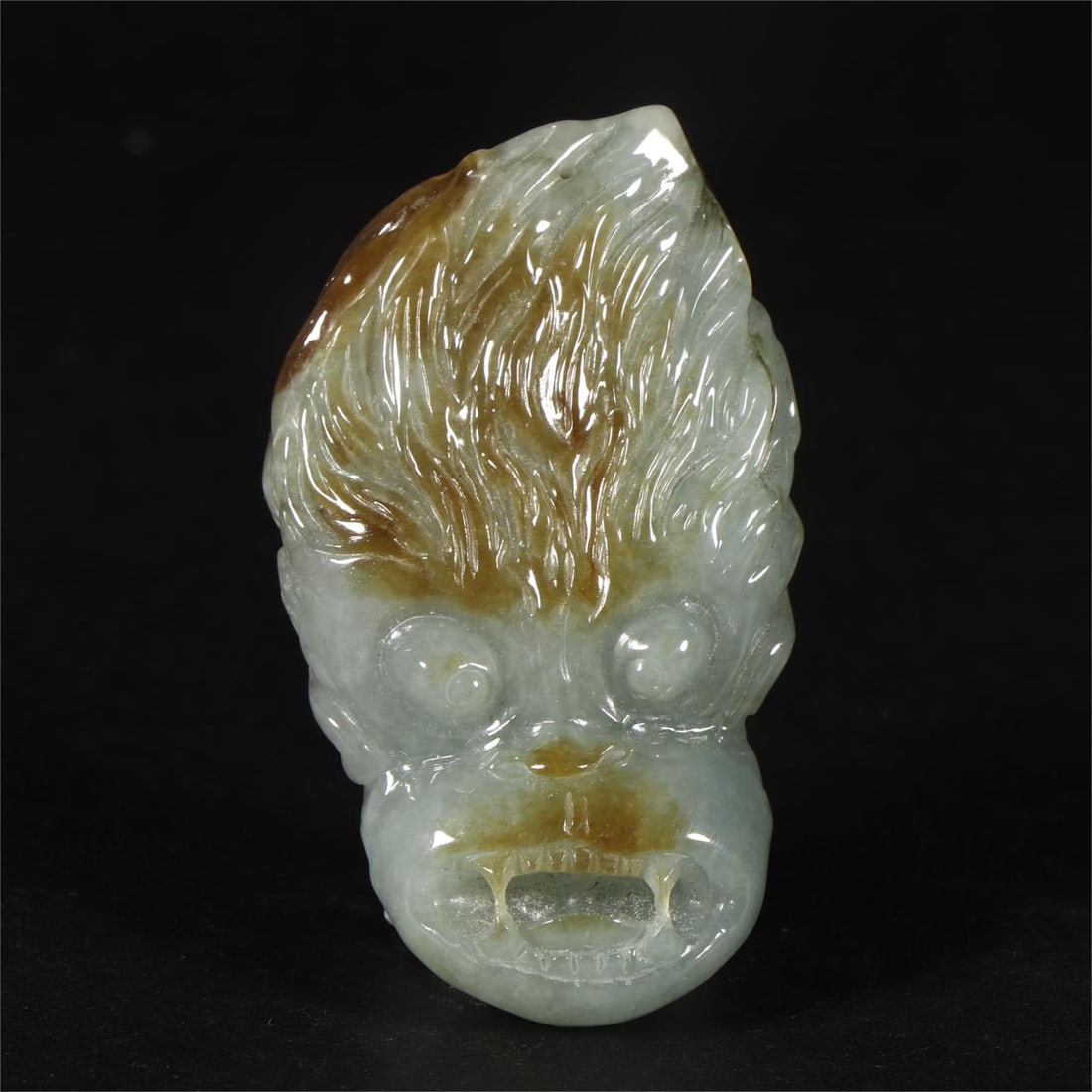 A jade monkey head from the Qing Dynasty (1 of 6)