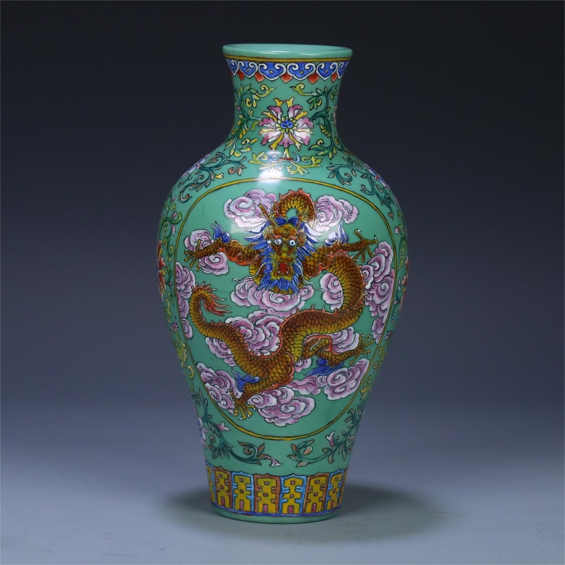 A beautiful old glass enamel dragon and phoenix pattern bottle (1 of 9)