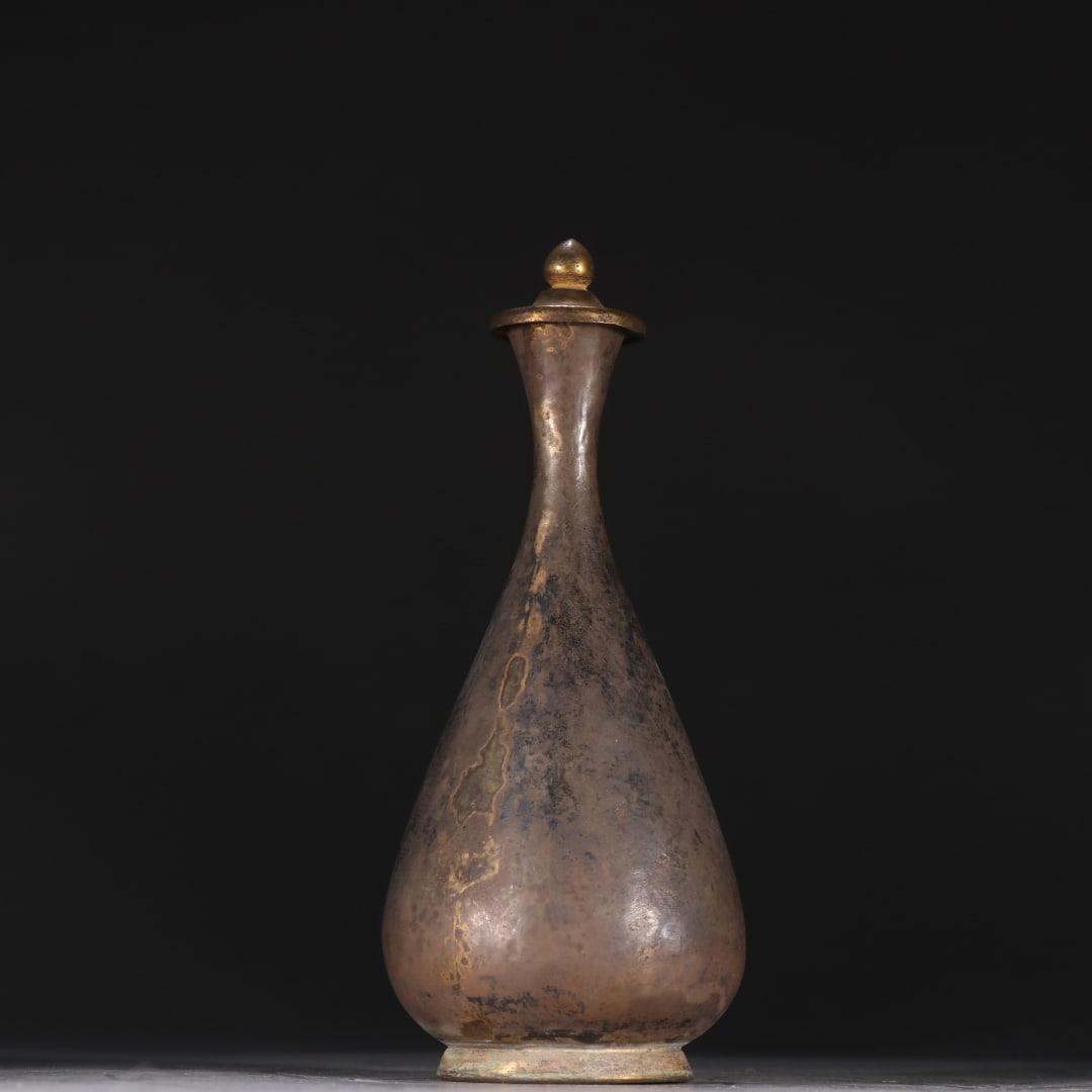 A beautiful silver gilt jade pot spring vase (1 of 9)