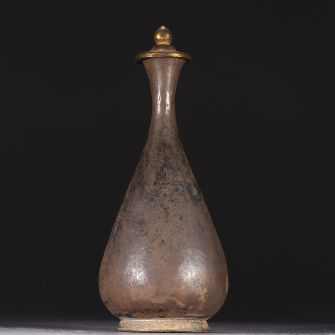 A beautiful silver gilt jade pot spring vase - 4