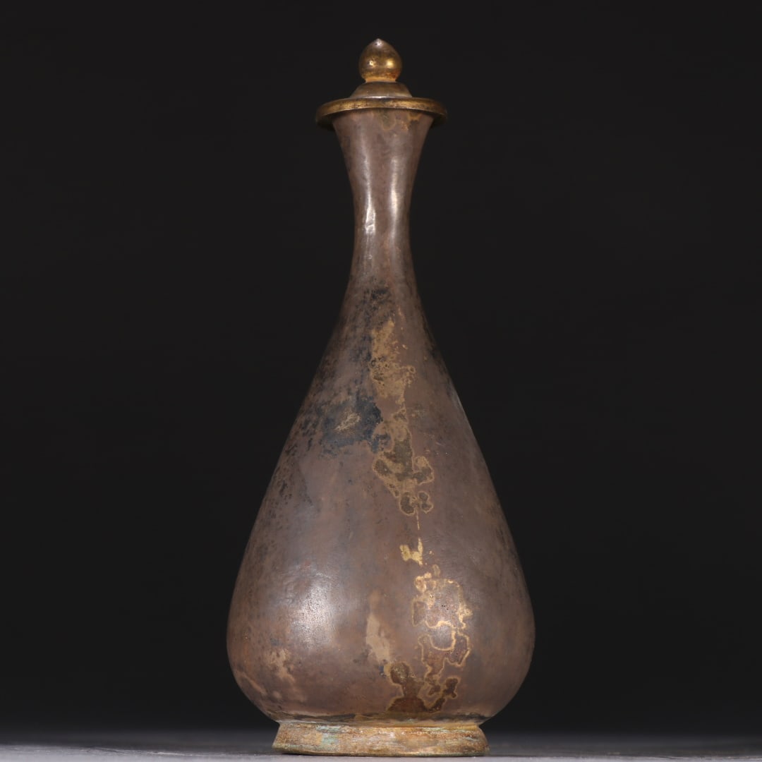 A beautiful silver gilt jade pot spring vase - 6