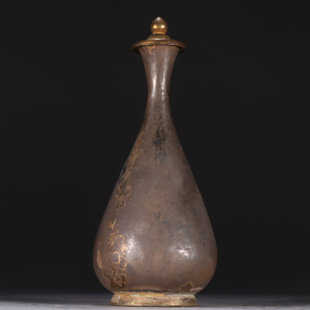 A beautiful silver gilt jade pot spring vase - 7