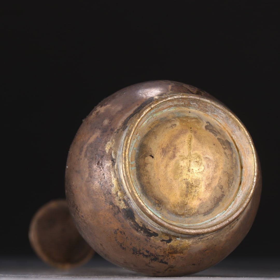 A beautiful silver gilt jade pot spring vase - 9