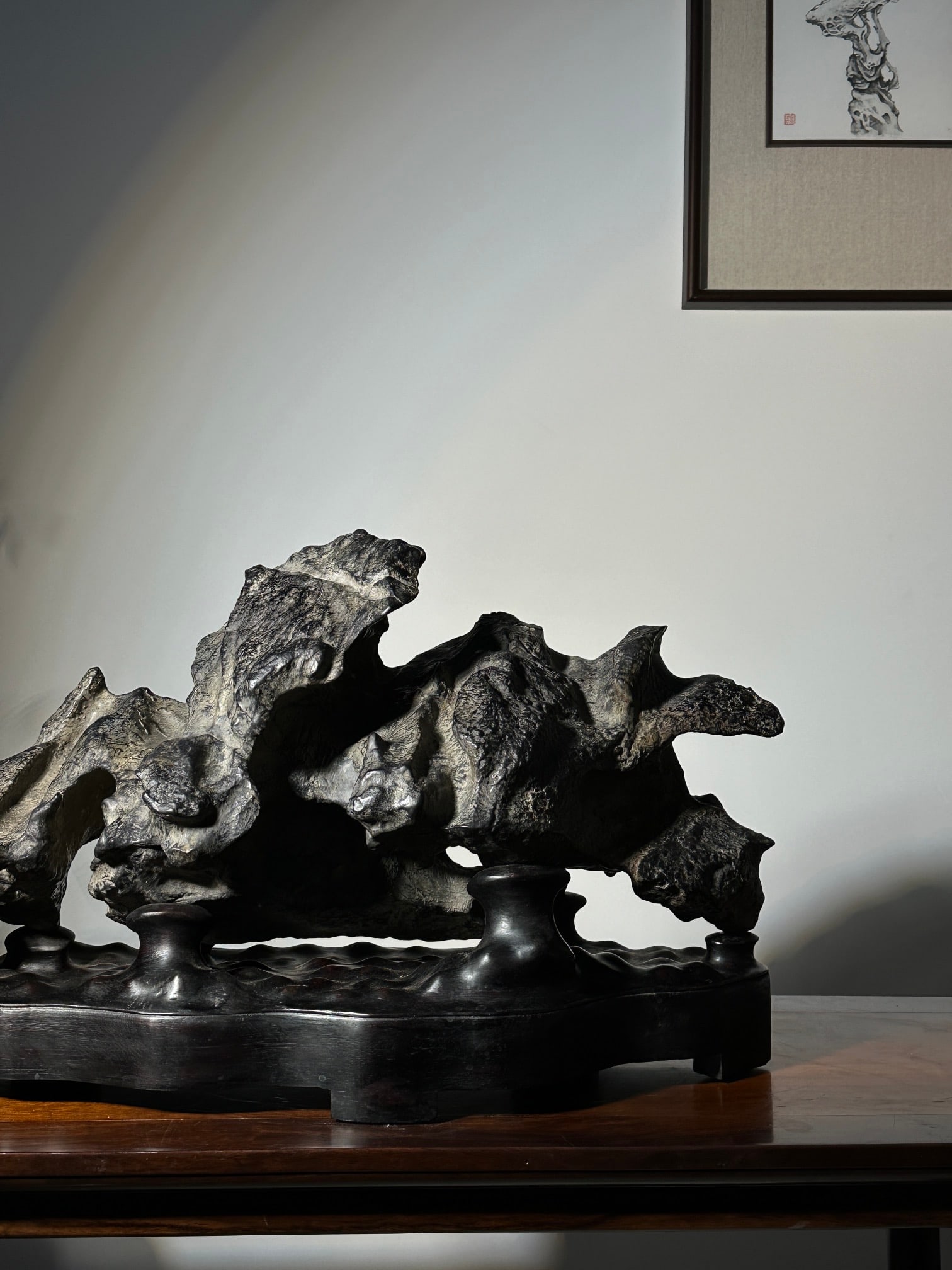 A beautiful Lingbi stone backer - 3