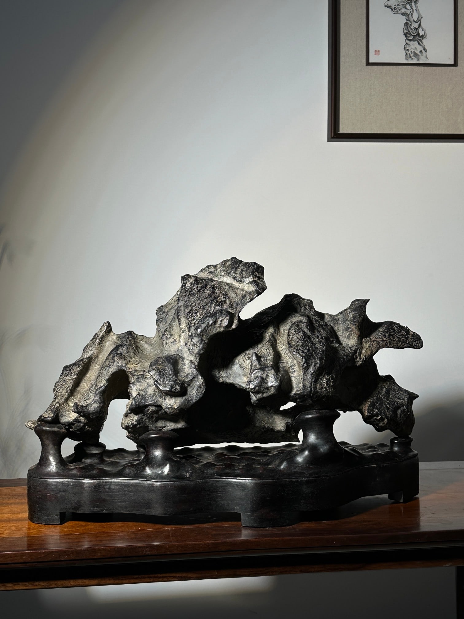 A beautiful Lingbi stone backer - 4