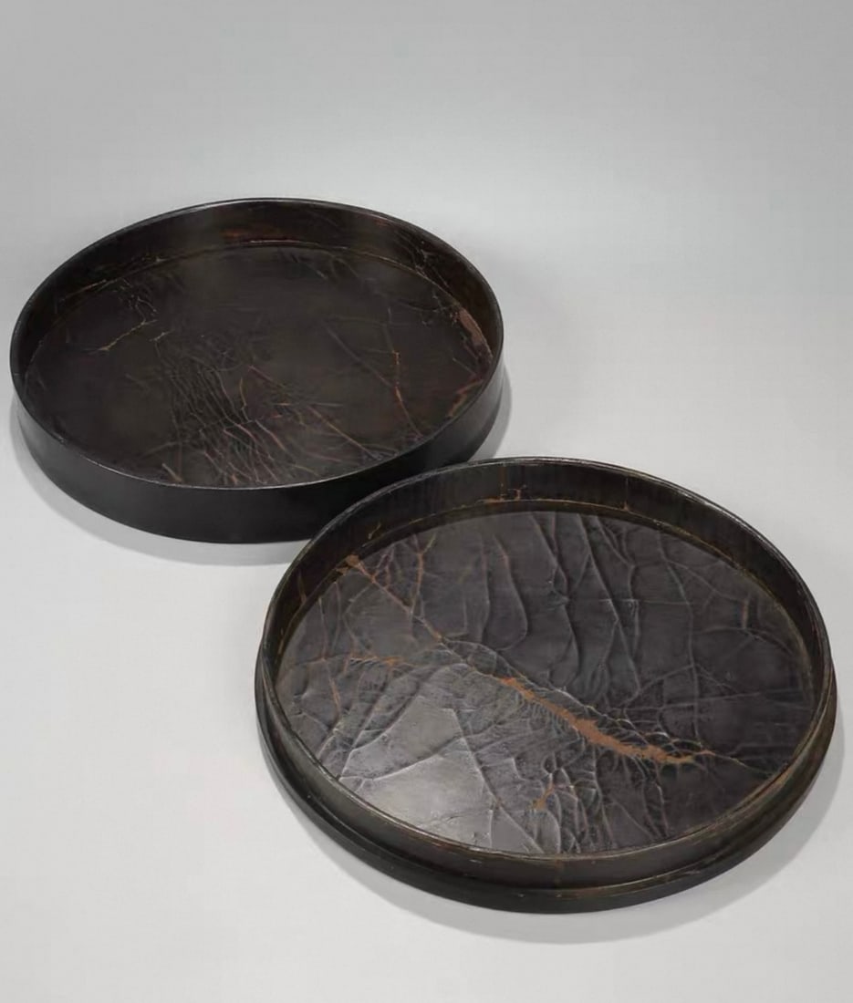 A Ming Dynasty lacquered carved window dragon pattern bead box - 7