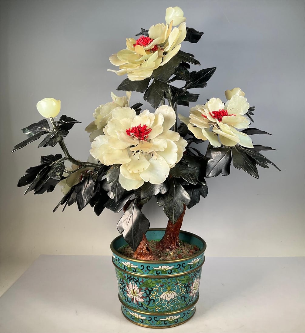 A beautiful cloisonné jade bonsai (1 of 6)