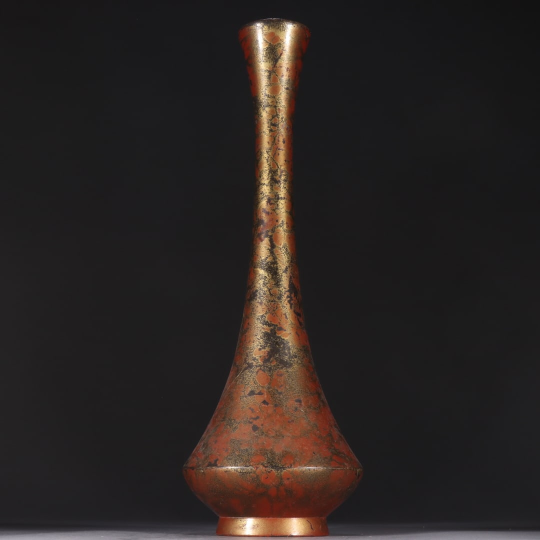 A beautiful copper-gilt longneck bottle - 4